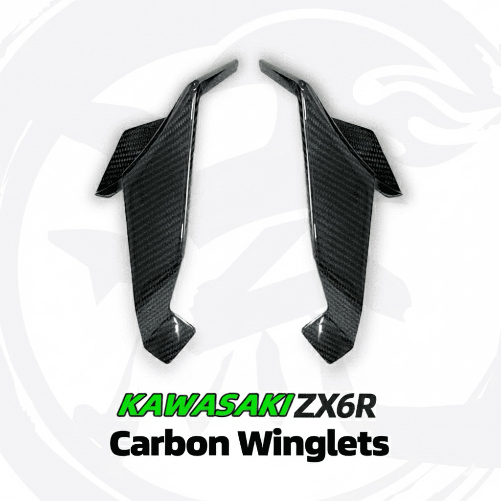 วิงเล็ตคาร์บอนแท้ Kawasaki Ninja ZX6R ปีกแต่งบิ๊กไบค์ งานคาร์บอน