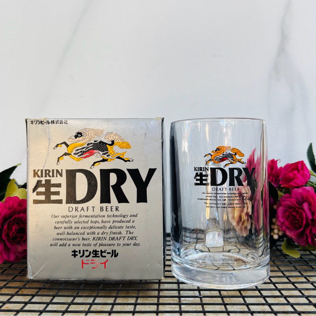 แก้วเบียร์มีหูจับ KIRIN DRY DRAFT BEER มือสอง จากญี่ปุ่น