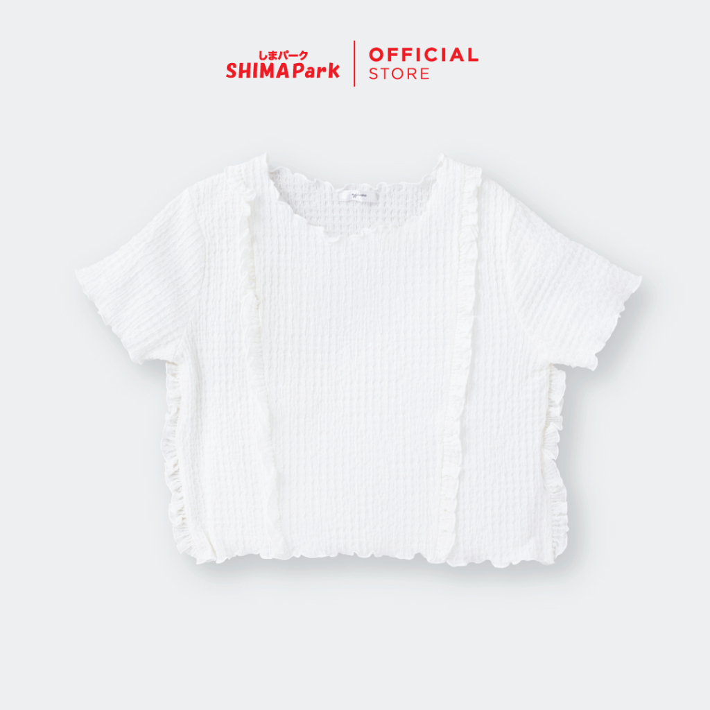 เสื้อครอประบายผ้าคอตตอนลายนูน