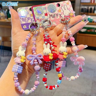 (ลิขสิทธิ์แท้!) สายห้อยโทรศัพท์ Miffy มิฟฟี่ งานร้อยลูกปัดสุ…