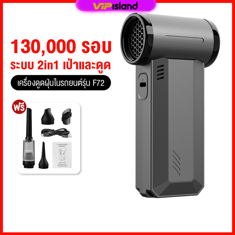 พัดลมอเนกประสงค์ พลังเจ็ท Handheld fan รุ่น GXZ-F72 แรงลมทรงพลัง 130000RPM 2ระบบ 2 in 1 ดูด/เป่า ของ
