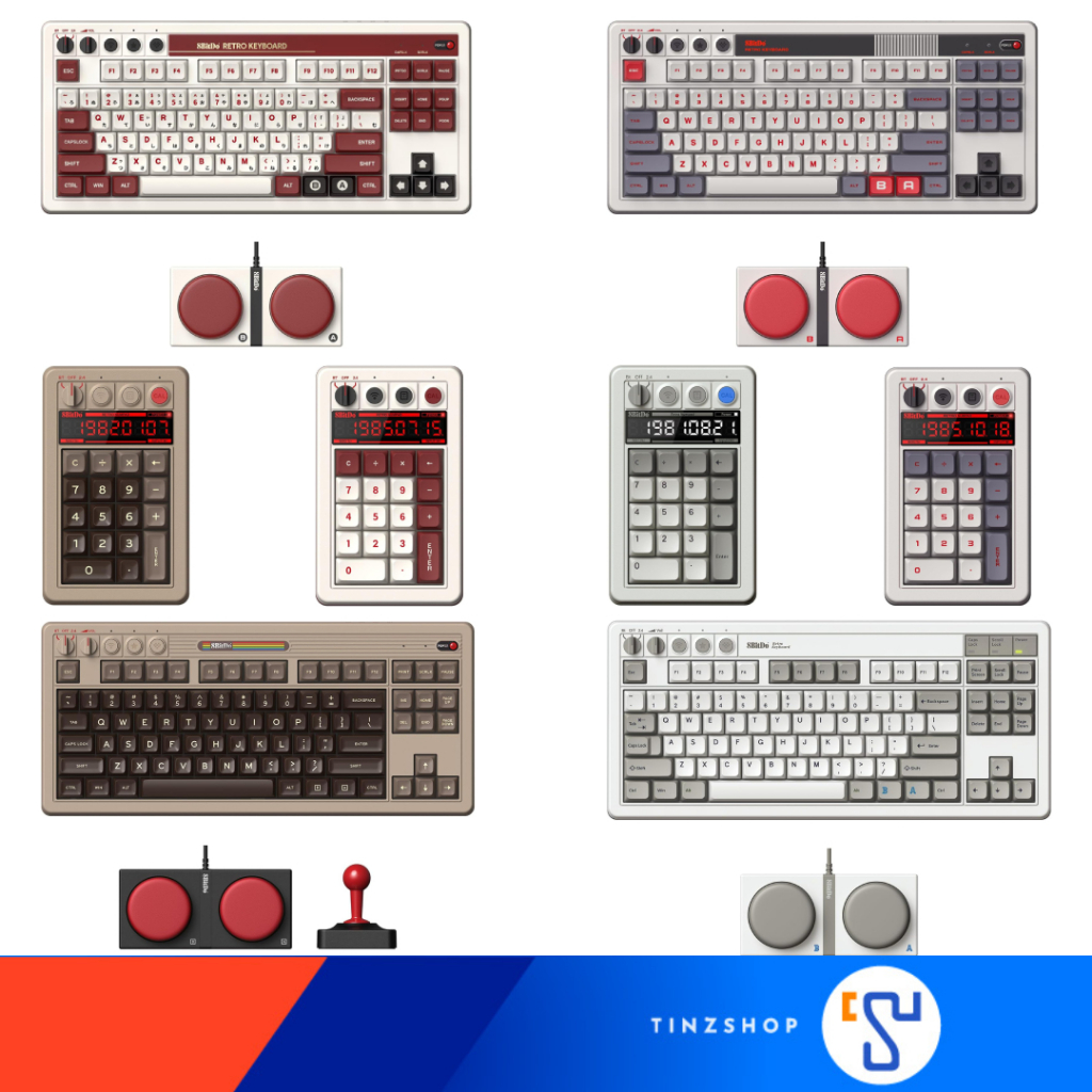 8Bitdo Retro Mechanical ชุด AA Keyboard 85HA Bluetooth USB-C Gaming Keyboard คีย์บอร์ด เกมมิ่ง / 18 