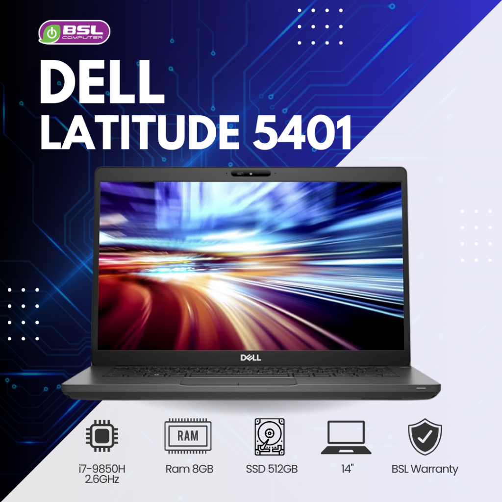 สเปคแรง พกพาสะดวก Dell Latitude 5401 CPU i7 GEN 9 / RAM 8GB / SSD 512GB #USEDLaptop #โน๊ตบุ๊คมือสอง