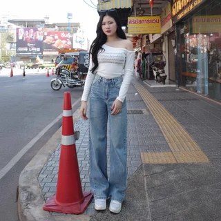กางเกงยีนส์ขากระบอก รุ่น Tipsy Jeans