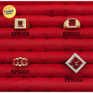 4ลาย จำนวนจำกัด แหวน ทับทิมแดง เครื่องประดับ เข้ากับทุกการแต…