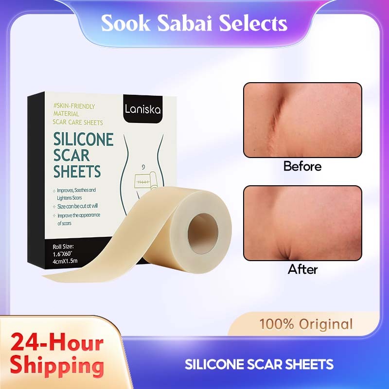Laniska Silicone Scar Sheets 1 roll, Smooths Skin & Fades Scar Appearance, Gentle Daily Wear