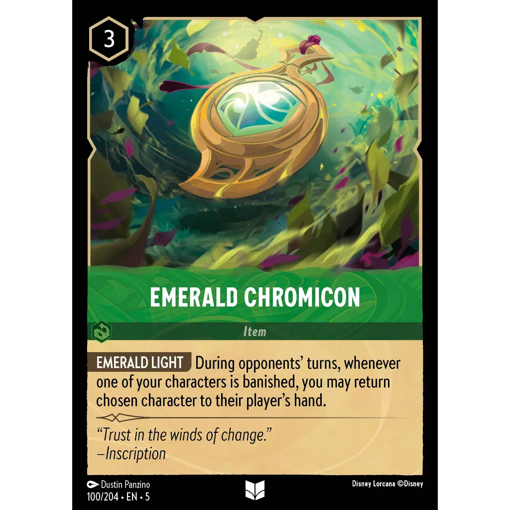 100/204 EN5 Emerald Chromicon Emerald UC Item Disney Lorcana Set 5