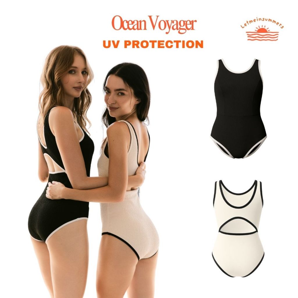 ใหม่!  Letmeinsummers  APPEAL ชุดว่ายน้ำ วันพีช Ocean Voyager ชุดวันพีช กันUV มีซิป มีซับใน สีล้วนมีดีเทล  APR120 ราคา ถูกที่สุด ดีลบีเคเค แกลเลอรีภาพที่ 2