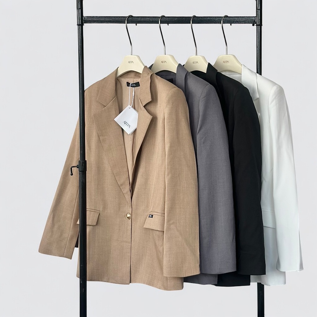 Atipashop - AVERON CLEAN BLAZER (#7304) เสื้อสูท เบลเซอร์ ทรงสวย สีพื้น
