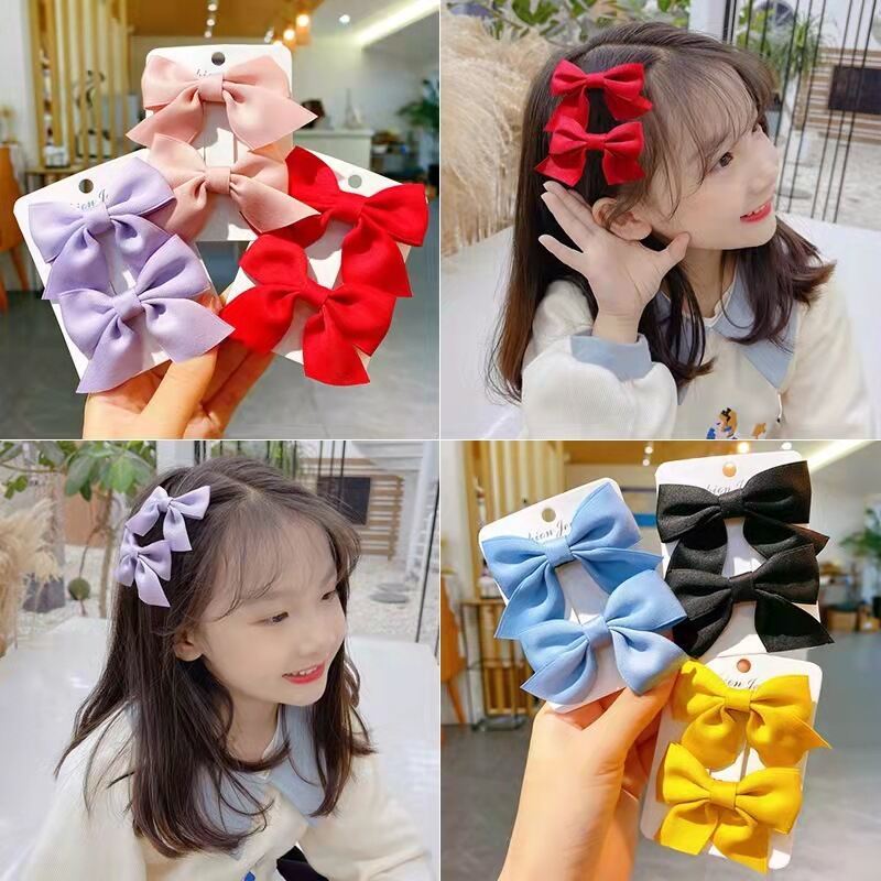 2ชิ้น/เซ็ต น่ารักกุทัณฑ์เด็กกิ๊บเจ้าหญิงหวานสีทึบสาวพรรคอุปกรณ์ผม หลากหลายสีสัน สำหรับเด็กหญิง