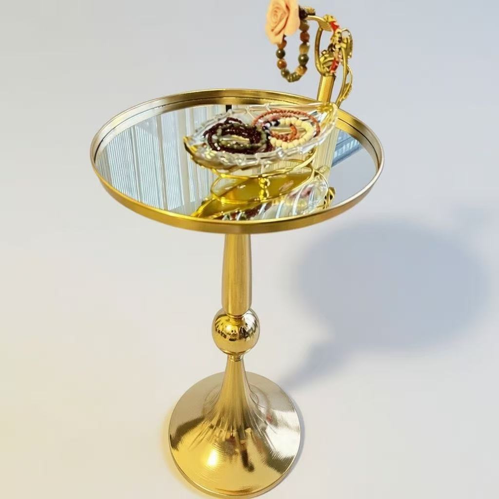 โต๊ะกาแฟข้าง/โต๊ะมุมสไตล์อิตาลีเรียบง่ายสำหรับห้องนั่งเล่น โดดเด่นด้วยดีไซน์เหล็กดัดโลหะสุดทันสมัย - รูปที่ 3