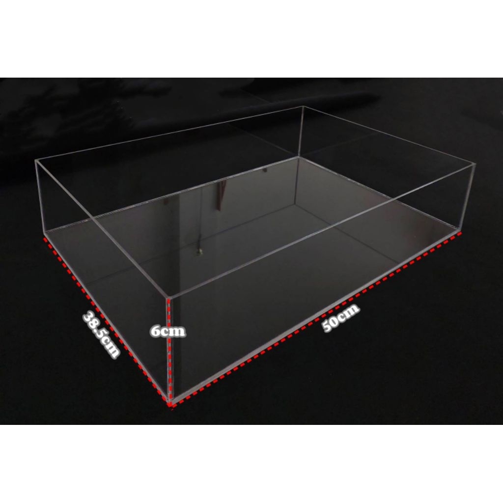 ถาดอะคริลิค ขนาด 50cm×38.5cm×6cm (กว้าง×ลึก×สูง) หนา3mm “ใส “