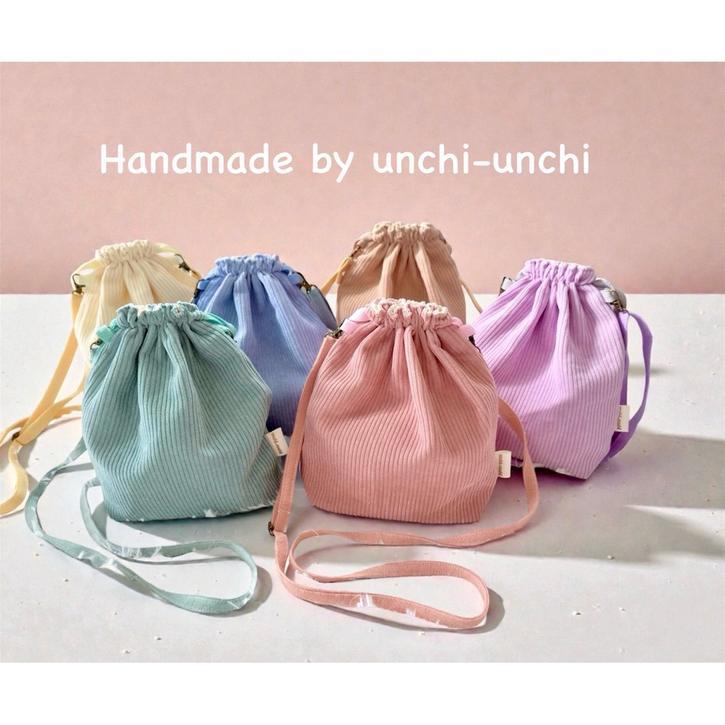 🌟 🌻รอบส่ง 26 ก.ค. 69 กระเป๋าลูกฟูก🌻สะพาย ผ้าลูกฟูก ถุงหูรูดน่ารักงานHandmade