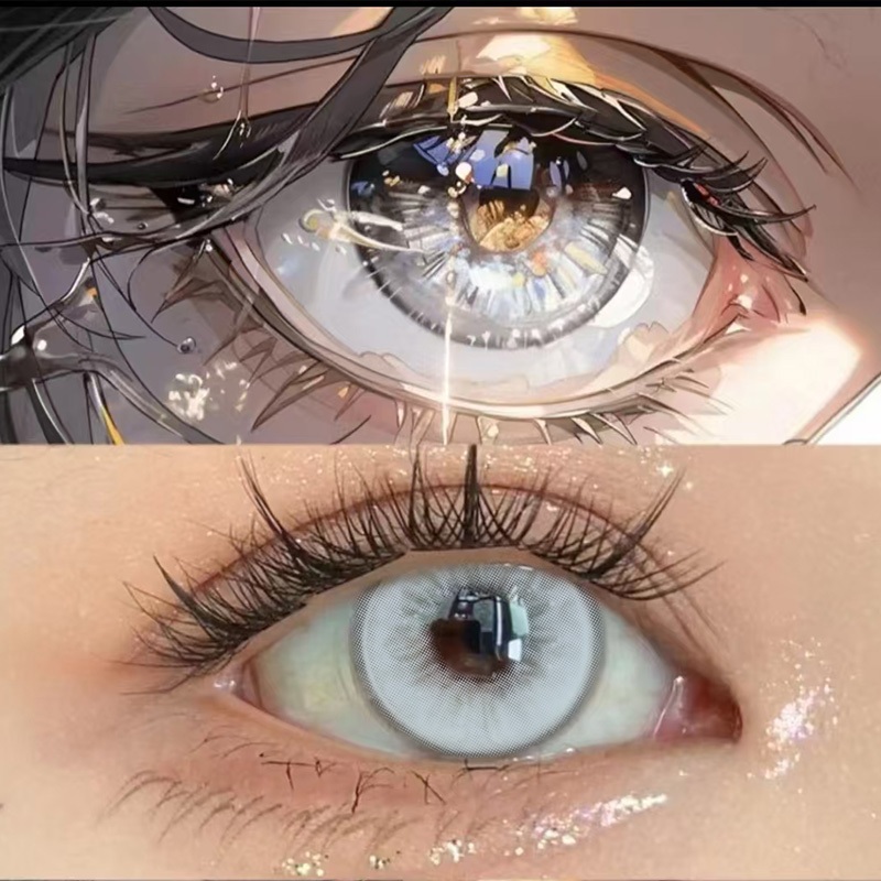 คอนแทคเลนส์ ฮาโลวีน เลนส์สีขาว/ส้ม/เขียว คอนแทคเลนส์ สี น้ําตาล ดวงตา