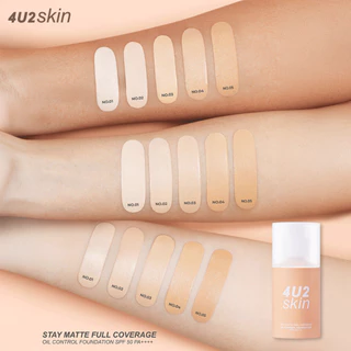 รองพื้น ปกปิด 4U2 STAY MATTE FULL COVERAGE OIL CONTROL FOUNDATION SPF50 PA+++ รองพื้นขวดส้ม รองพื้น4u2 ปกปิดรอยสิว