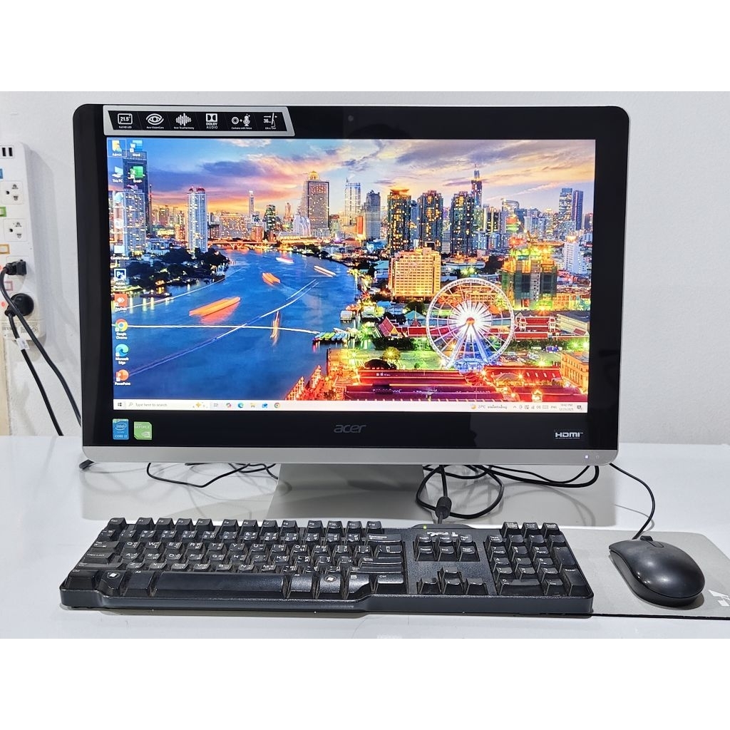 All in one อออินวัน คอมพิวเตอร์ มือสอง ราคาถูก รุ่น Acer Aspire Z3-705 core i3 Gen5 จอใหญ่ 21.5 นิ้ว