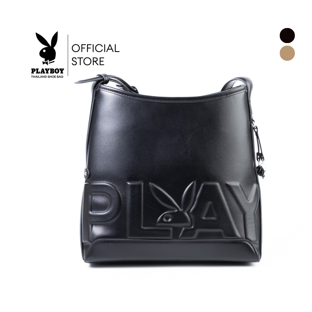 Playboy รุ่น VICE Bucket Bag กระเป๋าสะพายข้าง รหัส ST-B261PB643 ดีไซน์ทรงถังปั๊มนูน  มี 2 สี Almond และ Onyx