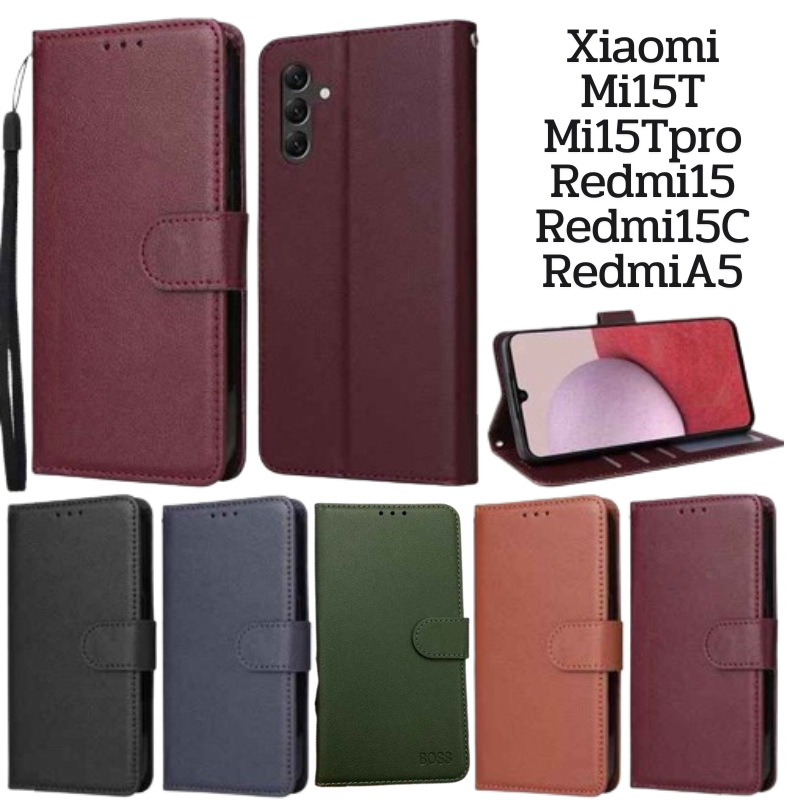 เคส โทรศัพท์ หนัง มีที่ล็อค สำหรับรุ่น Xiaomi 15T 15Tpro Redmi15 15C A5 พร้อมส่ง ในไทย ทุกรุ่น