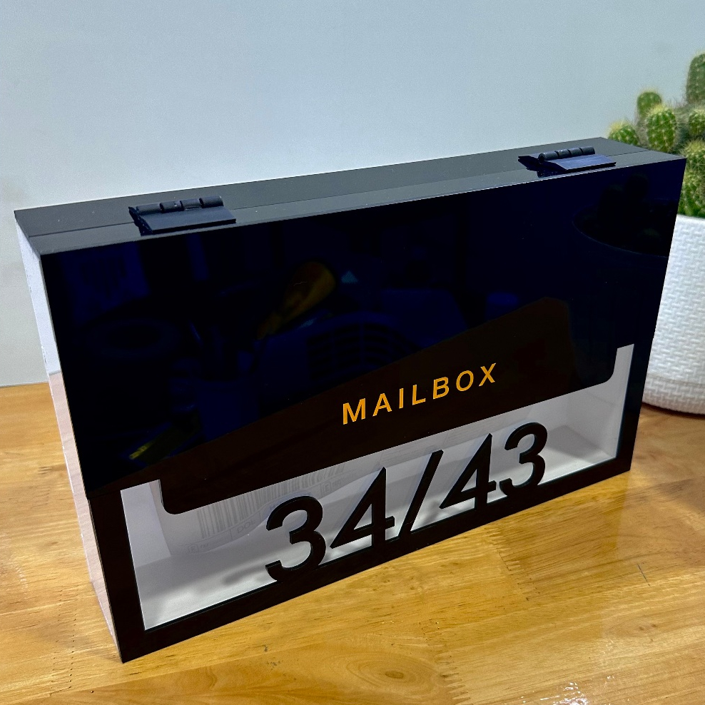 ตู้รับจดหมาย พร้อมเลขที่บ้าน แจ้งเลขที่บ้านทางแชท ขนาด 30 x 18.5 x 6 cm.