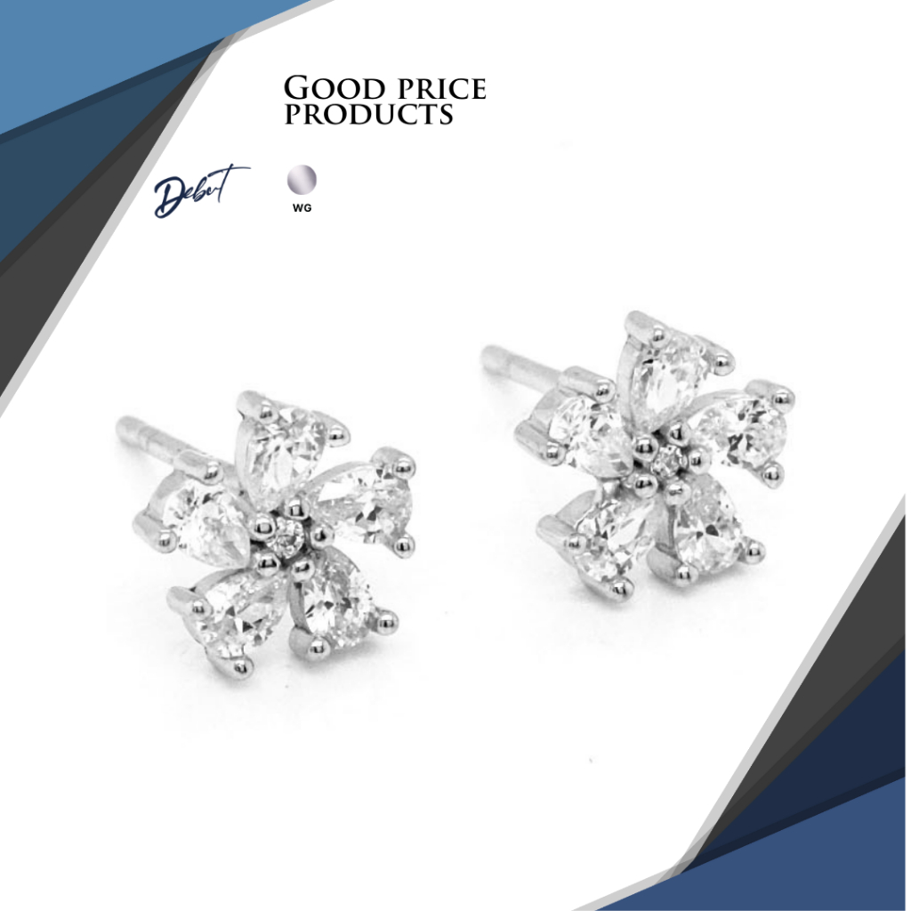 ต่างหูเงินแท้ 925 Debutgem Collection Fantacy ประดับเพชร CZ 002