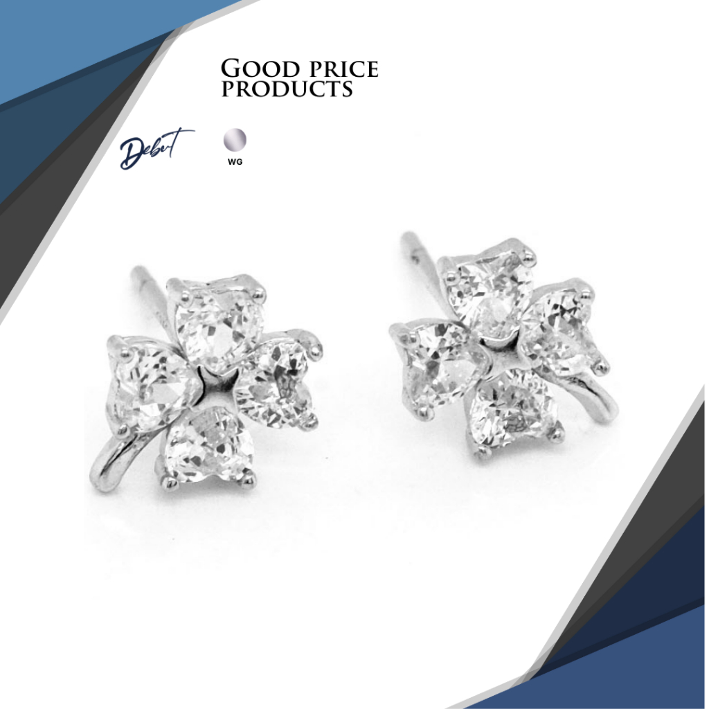 ต่างหูเงินแท้ 925 Debutgem Collection Fantacy ประดับเพชร CZ 008