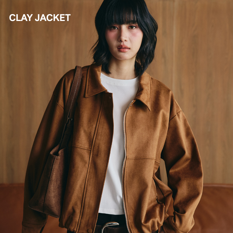 EVERYDAY - Clay Jacket เสื้อแจ็คเก็ตหนังกลับ (C) รูปที่ 2