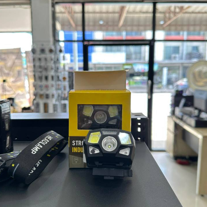 ไฟฉายติดหน้าหมวก Fast ชาร์จไฟได้ กันน้ำ waterproof ขาจับ+สายรัด ไฟ LED ส่องไกล 100m