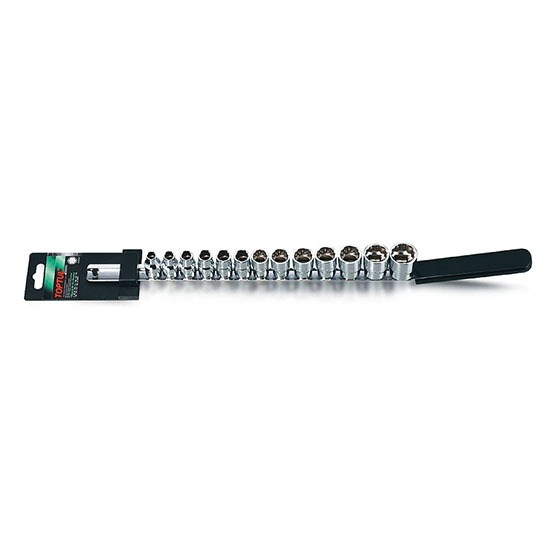 GAAQ1312 TOPTUL 13PCS 3/8" DR. 12PT Socket Rail Set