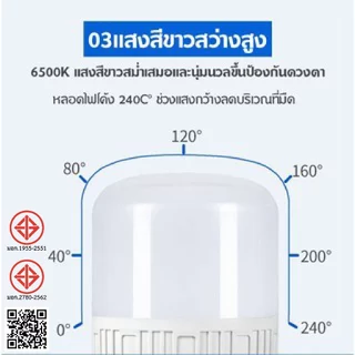 หลอดไฟ LED ทรงกระบอก E27 แบบประหยัดไฟ แสงขาว
