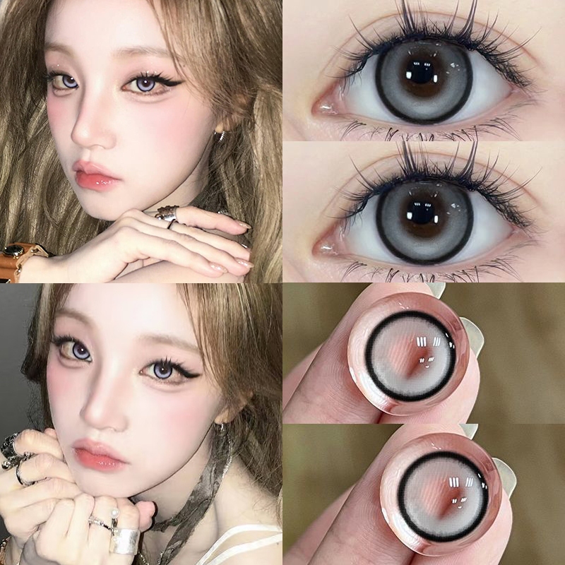 (COD) 0°-600° คอนแทคเลนส์สายตาสั้น ตาโตน่ารัก เลนส์เทา-น้ำตาล คอนแทคเลนส์สี 14.5 มม. ใช้งานรายปี