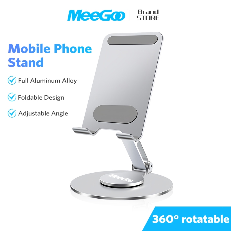 MEEGOO ที่วางโทรศัพท์ วัสดุโลหะ หมุนได้360องศา พกพาสะดวก สำหรับ ipad แท็บเล็ต และมือถือ