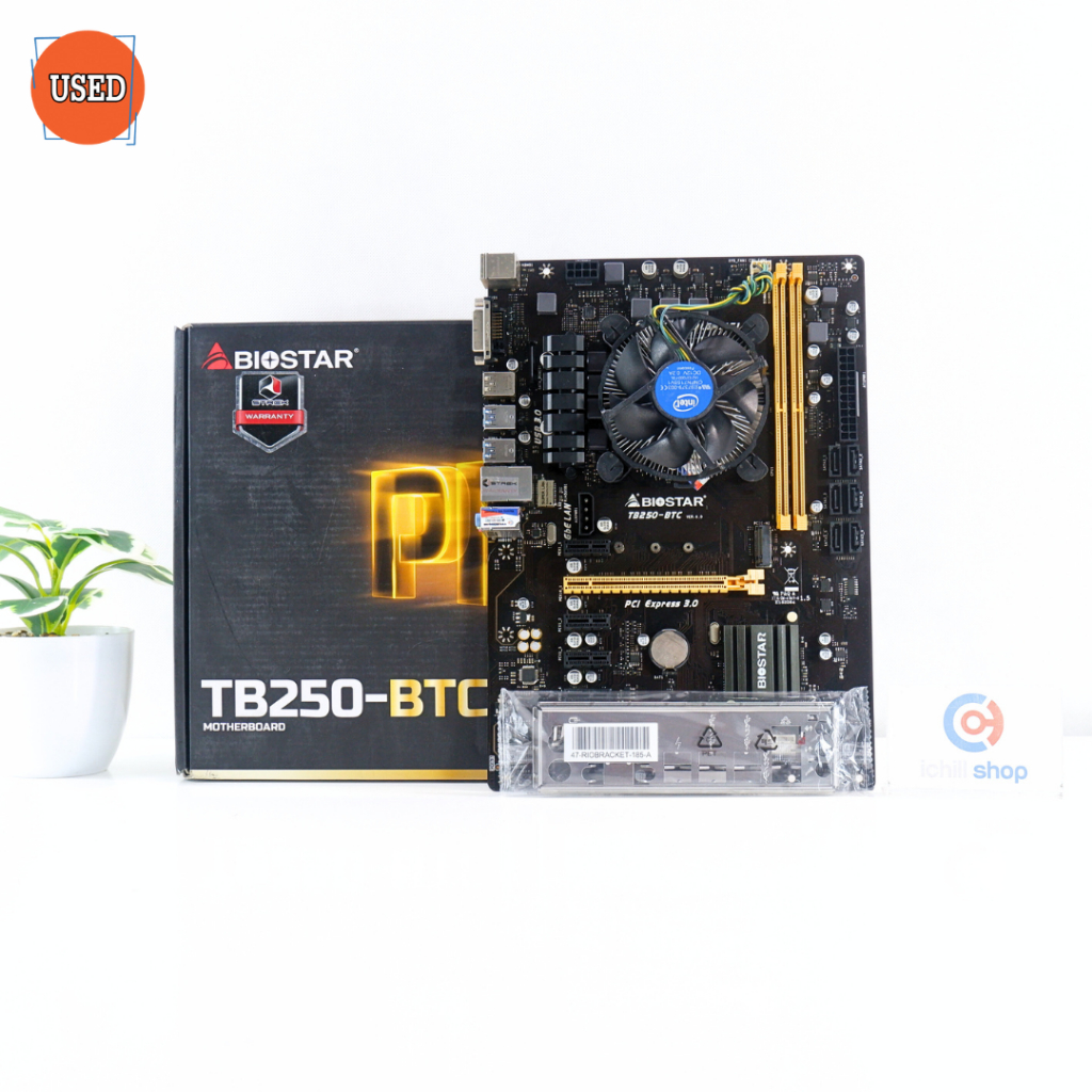 ชุดซีพียูพร้อมเมนบอร์ด CPU: INTEL PENTIUM G4400 + MB: BIOSTAR TB250-BTC P12576