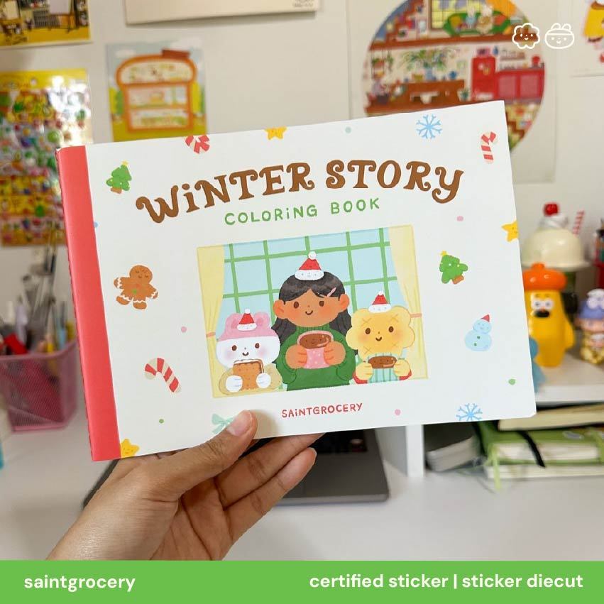 สมุดระบายสี winter story coloring book | saintgrocery ราคา ถูกที่สุด ดีลบีเคเค