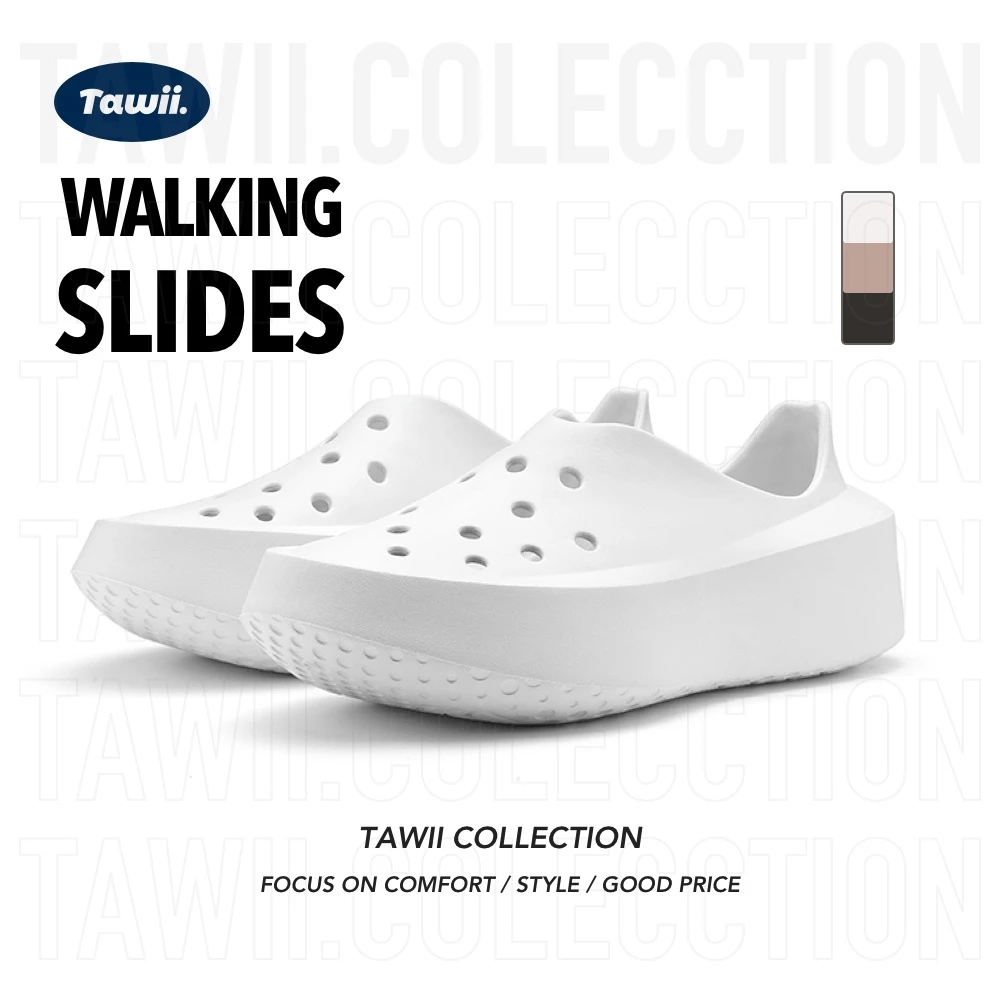 Tawii. รองเท้าแตะ EVA สำหรับผู้ชาย น้ำหนักเบา นุ่มระบายอากาศ หนา 5 เซนติเมตร แฟชั่นสไตล์กลางแจ้ง
