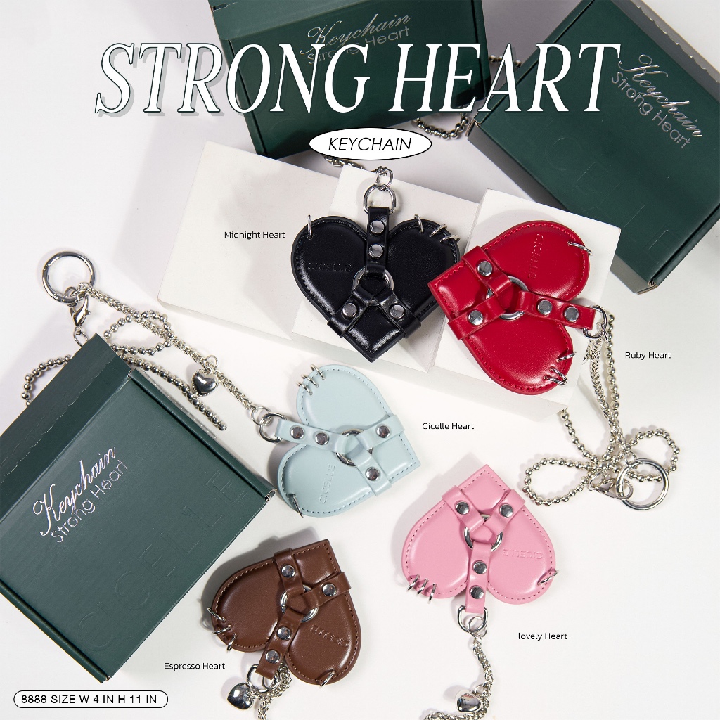 #8888 Strong Heart Keychain CICELLE 💚🤍 แบรนด์ CICELLE (ซี-เซล)