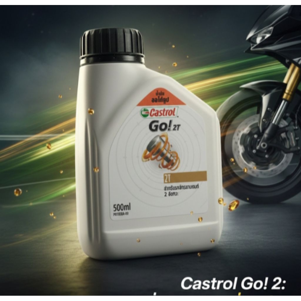 น้ำมันเครื่อง Castrol GO! 2T สำหรับรถ 4 จังหวะ).