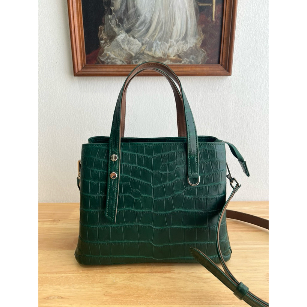 📌ใบพร้อมส่ง👜RATCHA_กระเป๋าหนังจระเข้แท้รุ่นAora-HandBag
