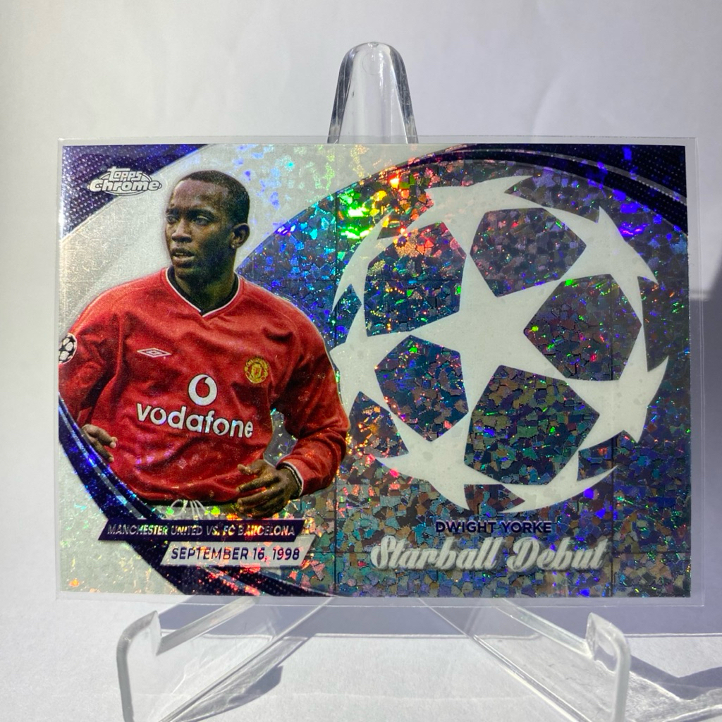 การ์ดนักฟุตบอล Dwight Yorke, Starball Debut, Manchester United, TOPPS CHROME 2024