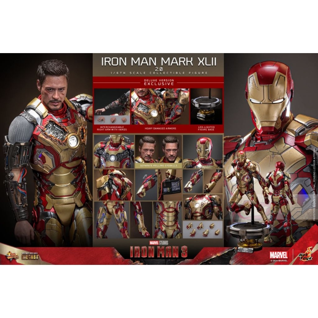 Hot Toys MMS759D66B Iron Man 3 - Iron Man Mark XLII (2.0) (Deluxe Version) [มือสอง]