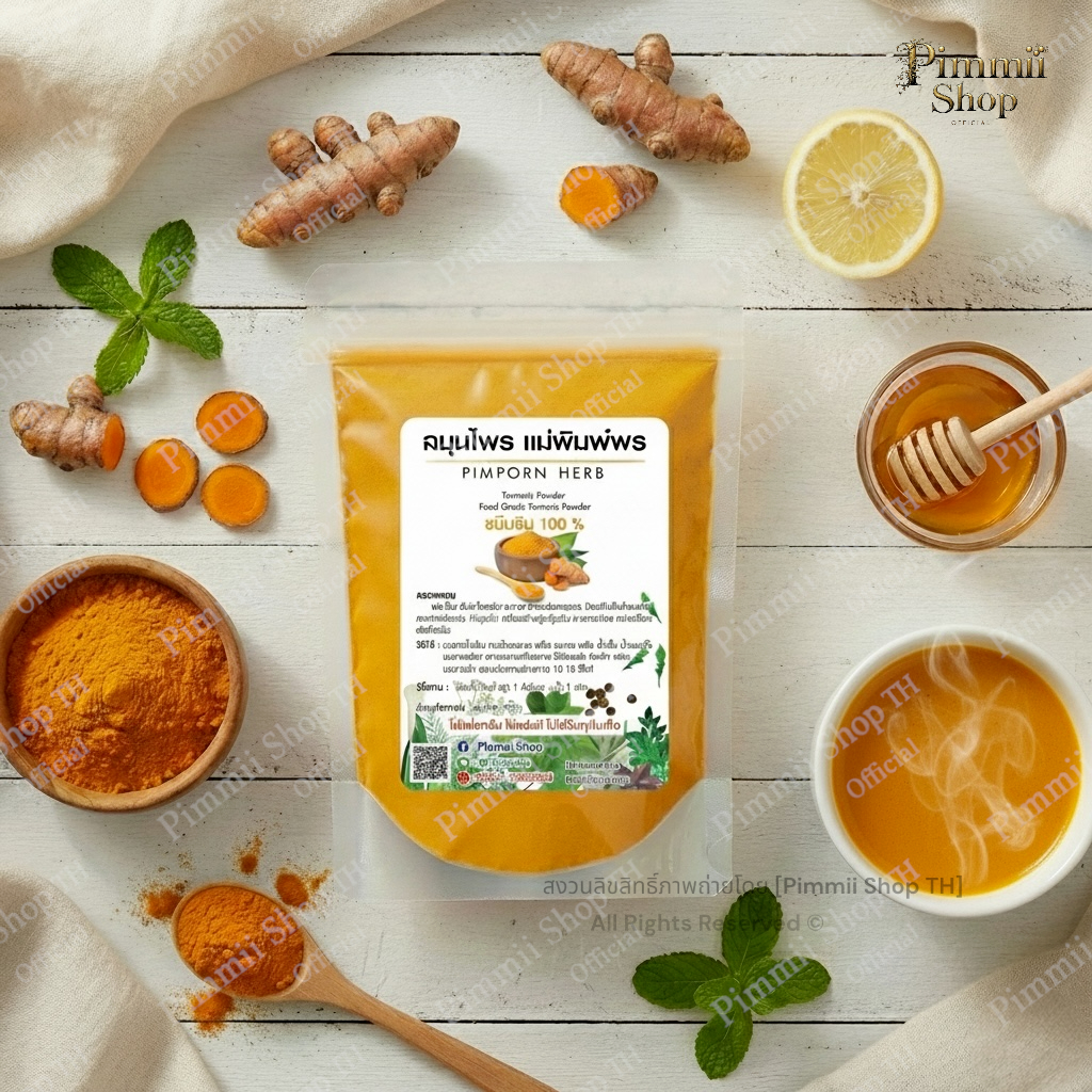 ผงขมิ้นชันแท้ 100% | ขมิ้นแท้ บดละเอียดไม่ผสม Turmeric Powder ขนาด 100กรัม