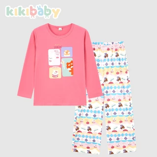 [150-170]ชุดนอนเด็กโต เนื้อผ้าเด้งยืด ใส่สบาย ลายการตูน คอกลม หมี เสื้อผ้าเด็กโต ชุดเซ็ตเสื้อแขนยาว ขายาวKD