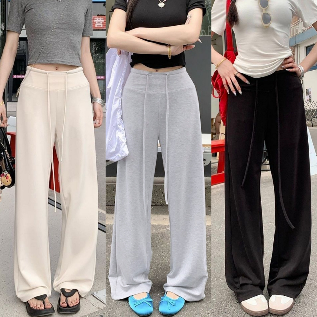 กางเกงผู้หญิง กางเกงลำลอง ทั้งหมด6สี มีเชื้อกที่เอว ใส่สบาย ขาบาน #010334