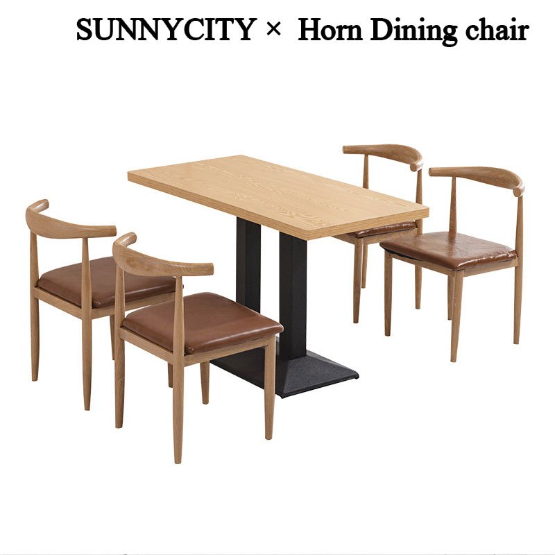 SUN เก้าอี้ เก้าอี้กินข้าว สไตล์โมเดิร์น มีพนักพิง ไม้เนื้อแข็ง เบาะหนัง เบาะนุ่ม ติดตั้งง่าย ไม่สั่น แบริ่ง700KG