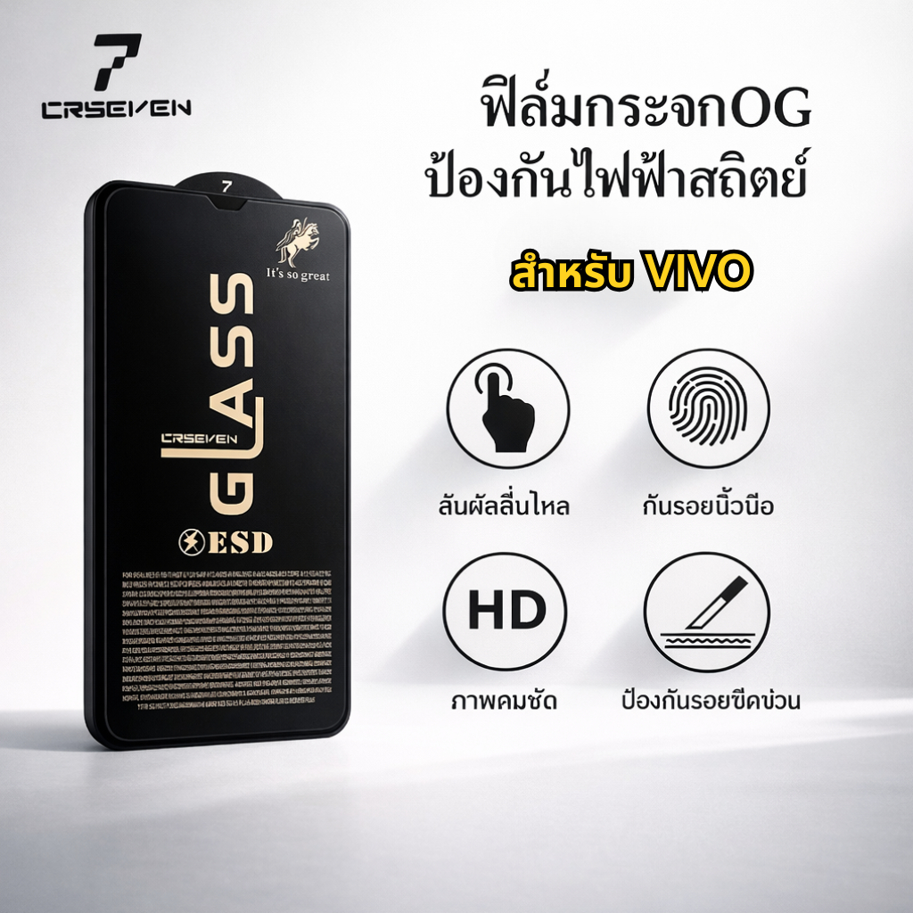 CJ168 ฟิล์มกระจกเต็มจอ งานOG แบบแผ่น สำหรับVIVO Y27 4G  Y16 Y20 Y73