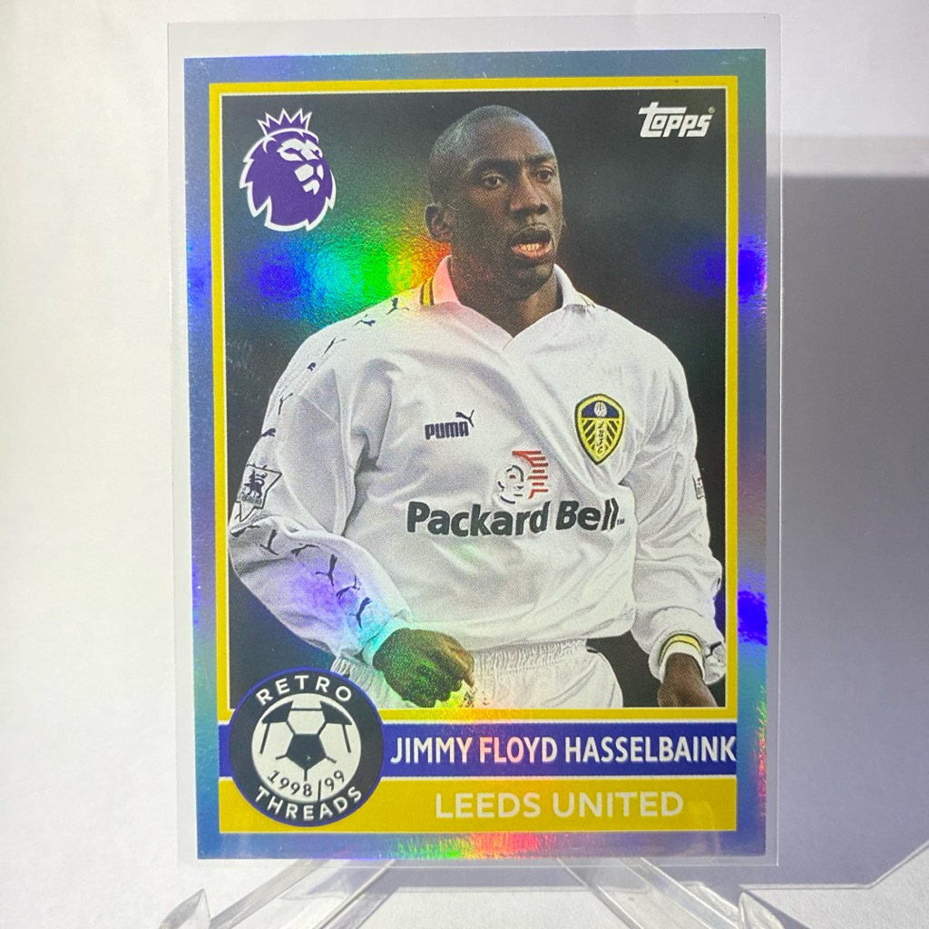 การ์ดนักฟุตบอล JIMMY FLOYD HASSELBAINK, LEEDS UNITED, RETRO THREADS, TOPPS 2025