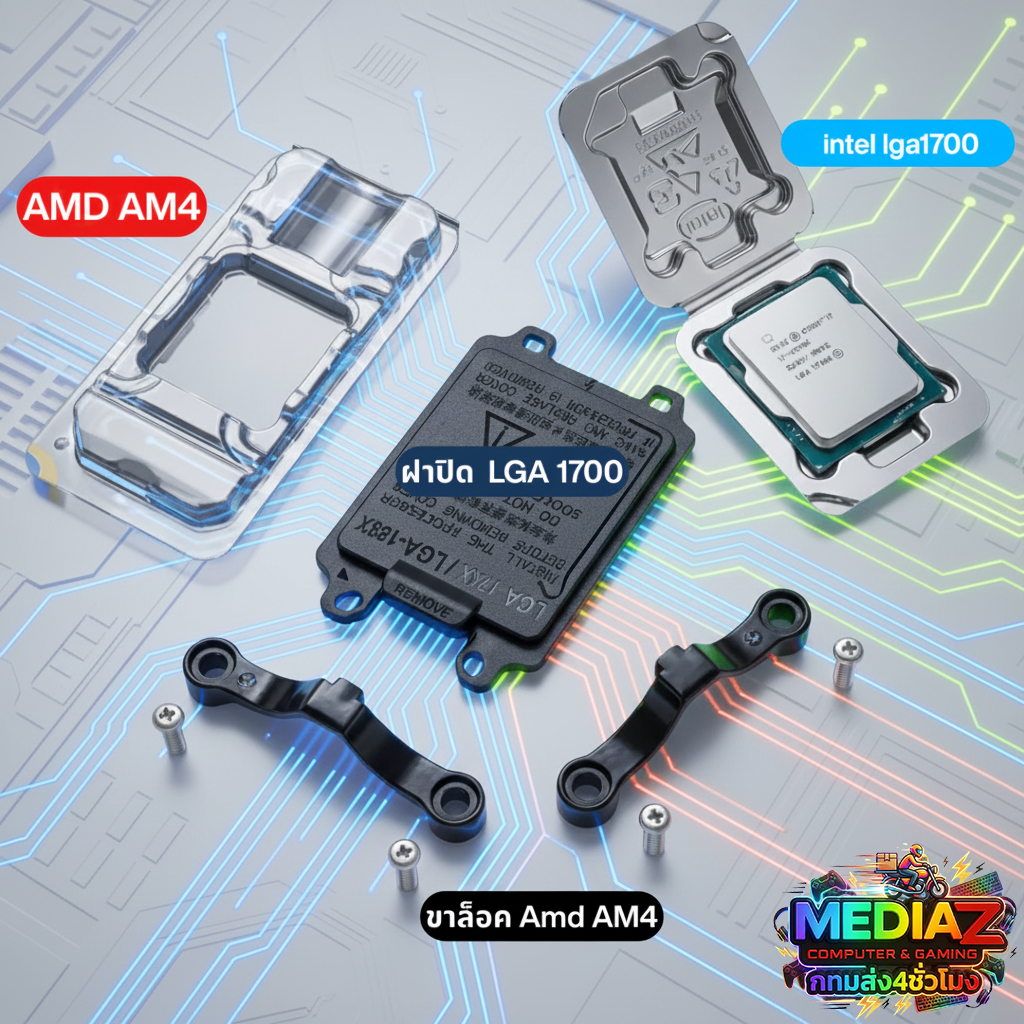 ส่งทันที ของแท้จากแบรน ขาล๊อคซิ้ง กล่องใส่ cpu ฝาปิดซ๊อกเก็ต Intel lga 1700 amd am4 เมนบอร์ด