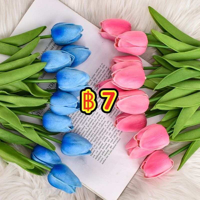 ดอกทิวลิปไซส์ 33 ซม. งานแฮนด์เมดสุดประณีต ดอกไม้ประดิษฐ์ระดับเรียลลิสติก เหมาะสำหรับการตกแต่งบ้าน ถ่ายภาพ พร้อมใช้งานได้