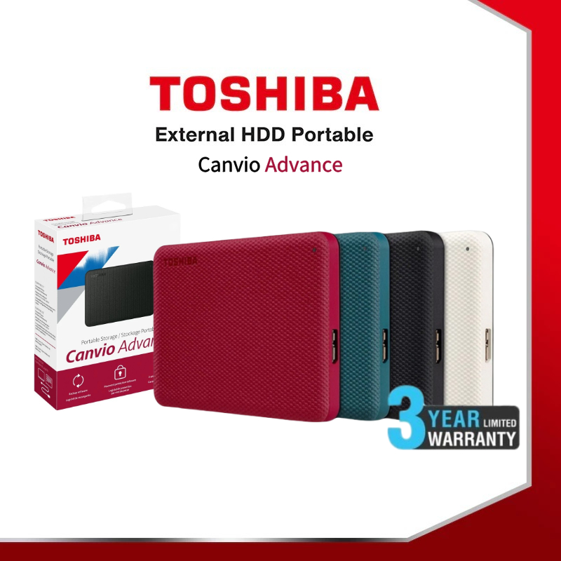 รับประกัน 3 ปี Toshiba Canvio Advance 1TB/2TB/4TB HDD External Hard Disk 2.5''Portable hard drives U