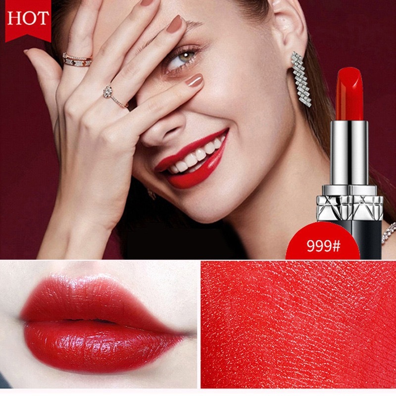 ลิปสติก Dior 999 แบรนด์ช大牌 ขนาด 3 กรัม แบบแมทต์ตระกูลตำนาน สีใหม่ลุคเพลิงลามา ไส้ดำสีเวลเวท สี 188 เ
