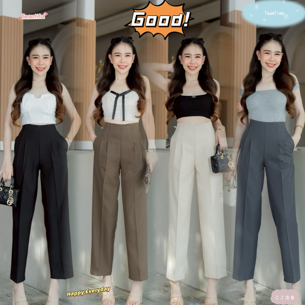 กางเกง8ส่วนผู้หญิงกระบอกเล็กซิบหลัง